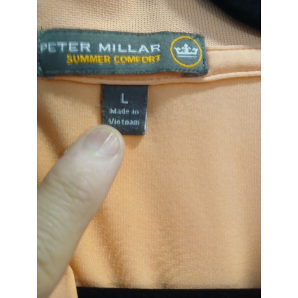 Peter Millar Summer Comfort Polo Shirt Men's LARGE apricot stretch Golf - Picture 4 of 5